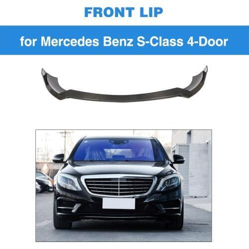 For Mercedes-Benz S Class S400L S500L S600L 4 Door Sport Sedan 2014 - 2017 Front Bumper Lip Carbon Fiber