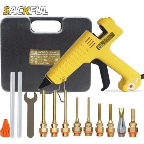 Glue Gun Box 200W 250W Hot Melt Gun Adjustable Temperature Thermal Adhesive Stick Gun with Long Nozzle Professional Tool Set