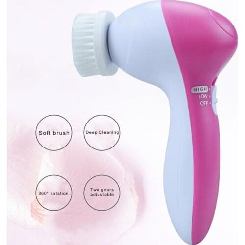 5 in 1 Face Massager Rotating Brush Electric Wash Machine Facial Pore Cleaner Cleansing Massage Mini Skin Care