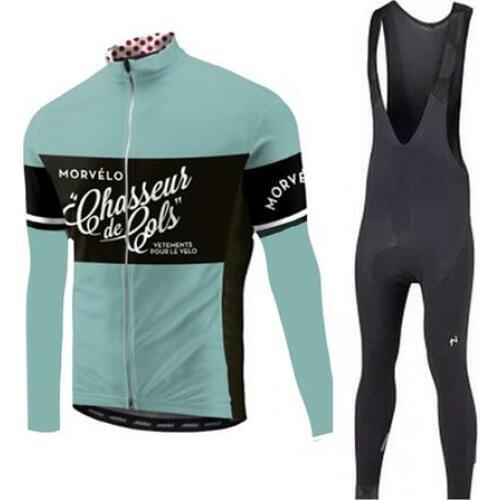 2019 Pro team Morvelo long sleeve Cycling Jersey pants Set Cycling Clothing Road Bike Jerseys Bicycle Clothes cycling kit mens
