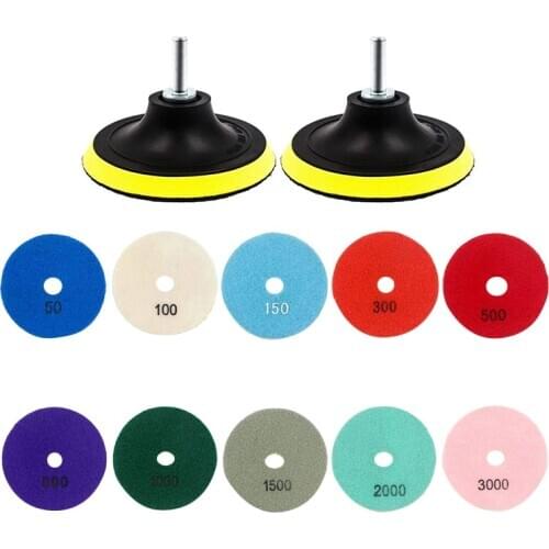 12Pcs 3 inch Diamond Polishing Pads Set Wet/Dry Polishing Kit for Granite Stone Concrete Marble Floor Grinder Polisher