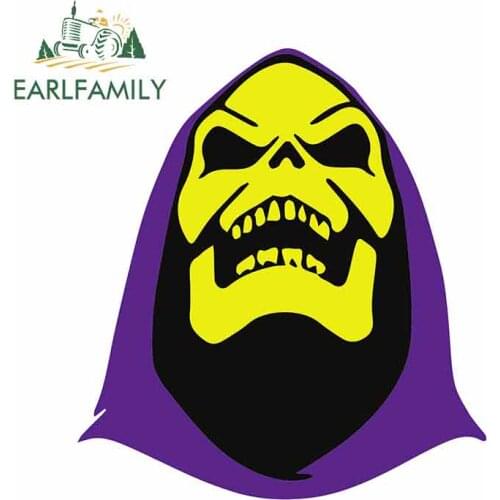 EARLFAMILY 13cm x 11.8cm For Skeletor He-Man Occlusion Scratch Car Stickers Creative Decal JDM ATV RV Waterproof Decor