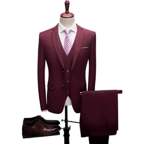 Latest Coat Pant Designs Fashion Tweed Men Wedding Suits Double Button Groom Tuxedos 3 Piece Suits Clothes Men Jacket+Pants+Vest