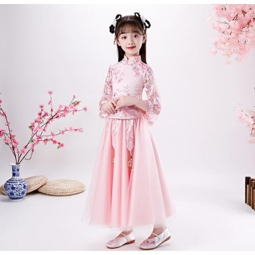 Baby Girl Dress Chinese Costume Hanfu Ancient Hanfu Embroidered Dress Autumn Winter Performance Clothing Topic For Girls 12 Year