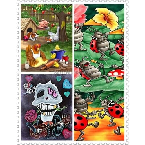 Insect band,Animal Garden,Skeleton Musicia,5D diy Embroidery Pattern Mosaic Diamond Painting Round Square Drill Cross Stitch Kit