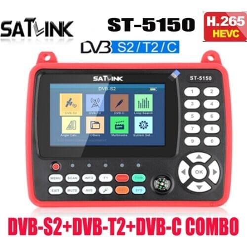 Satlink ST-5150 DVB-S2 DVB-T/T2 DVB-C Combo VS Satlink 6980 Digital Satellite Meter Finder h.265 kpt-716ts 6979