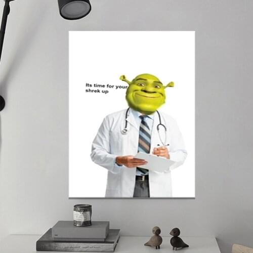 Shrek Check up meme Modern Posters Prints Canvas Painting Wall Art High Helels Picture For Bedroom Home Décor
