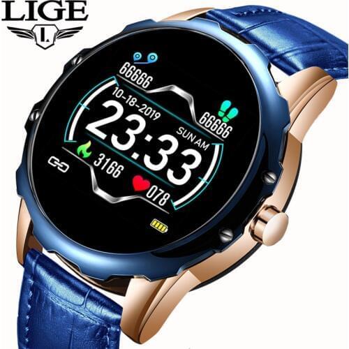 LIGE 2020 New Smart Watch Men top brand luxury blood pressure heart rate monitor smartwatch sport watch Relogio inteligente+box