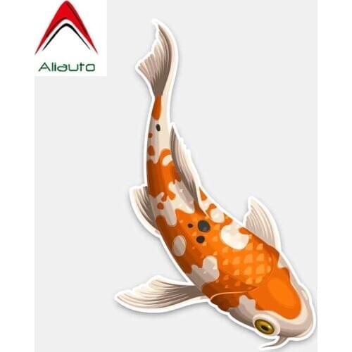 Aliauto Fashion Cartoon Car Sticker Swimming Carp Accessories PVC Waterproof Sunscreen Reflective Anti-UV Decal,10cm*17cm