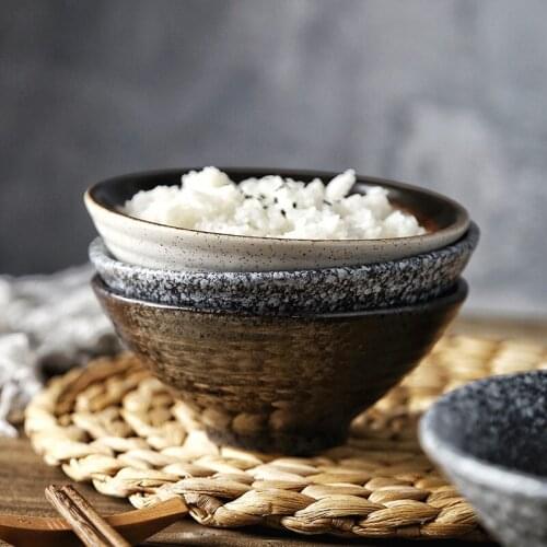 Japanese Style Tableware Retro Rice Bowl Household Simple Soup Dinner Bowl Ceramic Large Ramen Noodle Bowl Kitchen Dinnerware