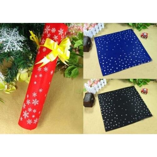YY DIY 3colors 28*28cm Christmas Bling Bling Star & Snowflower Printed Polyester Nonwoven Fabric, Non-woven felt, Fieltro feltro