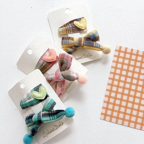 Plaid Print Hair Clips Baby Girls Hair Pins Kids Hair Accessories Hair Styling Tools Barrettes Butterfly Hair Grips Hairpin