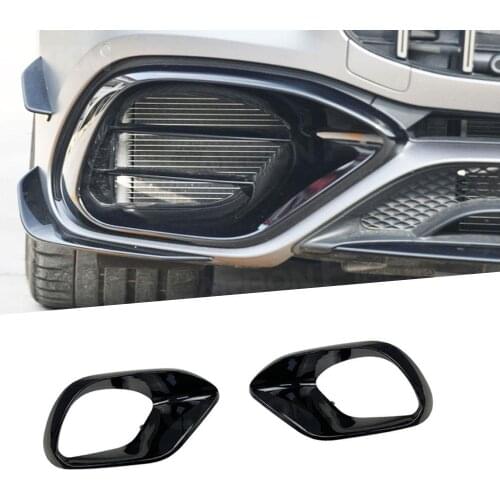 2Pcs Carbon Fiber Car Front Bumper Air Vent Cover for Mercedes Benz W118 C118 CLA45 AMG 2020+ Foglamp Mesh Grill Frame Splitters