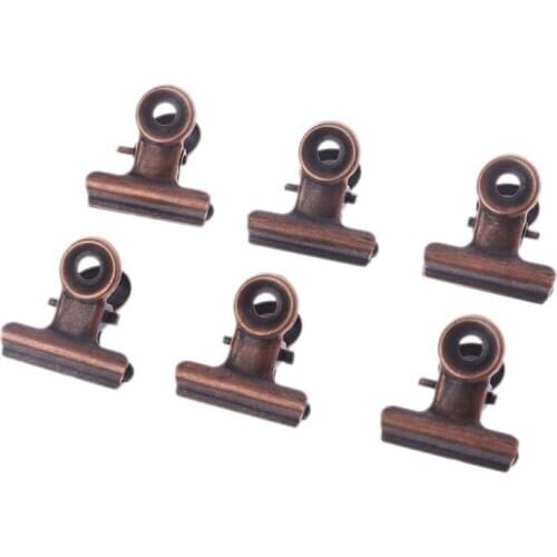 6pcs Stainless Steel Letter Paper Photo File Binder Clip Bag Sealing Stationary School Office Supplies