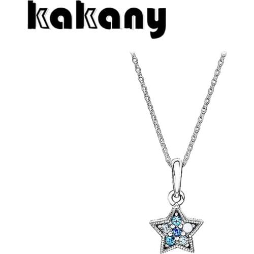Kakany High Quality 100% 925 Sterling Silver Dazzling Stars ZT0125 Elegant Clavicle Necklace Set Girl Jewelry Birthday Gift