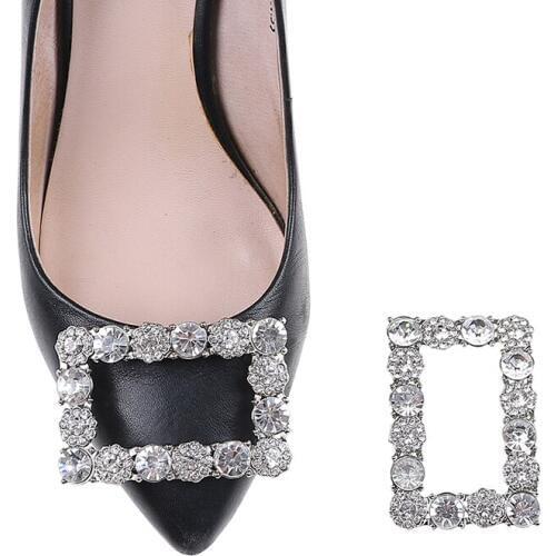1 Pcs Bridal Wedding Charm Rhin Buckle Decor Accessories Elegant Fashion For Girls Metal Crystal Shoe Clips Shoes