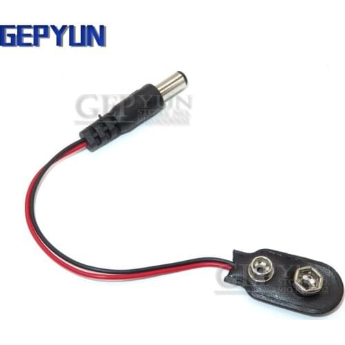 10PCS Experimental 9V Battery buckle 10cm Snap Cable to DC 9V Clip Male Line Battery Adapter For R3 DIY Jack Connector Gepyun