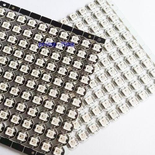 100pcs ws2812 individually addressable rgb full color ws2812b led emitter chip with white/black heatsink dc 5v free shipping