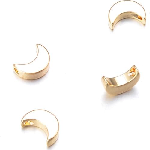 15pcs/Lot Moon Charms Pendents Connectors Accessories 18K Gold Plated Components Bead for Jewelry Findings DIY Crafting Necklace