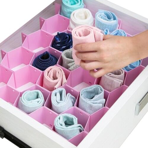 60set/lot Honeycomb Cells Drawer Clapboard Partition Storage Closet Organiser Divider for Ties Socks Underwear Grid Box Case