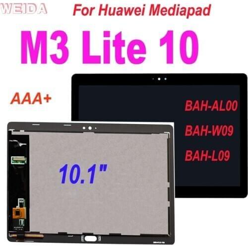 AAA+ 10.1" LCD For Huawei Mediapad M3 Lite 10 BAH-AL00 BAH-W09 BAH-L09 LCD Display Touch Screen Digitizer Assembly Replacement
