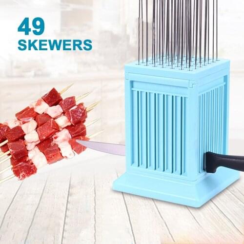 Barbecue Accessories Barbecue Stringer Box Machine Vegetables Kebab Maker 49 Holes Beef Pork Meat Skewer Tools