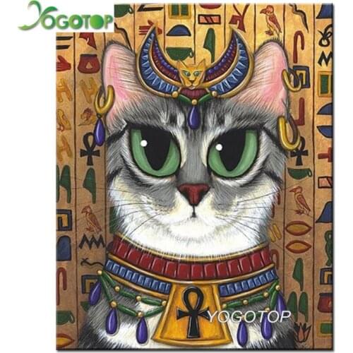 Ancient Egyptian God Cat,Full Square Round Drill 5D DIY Diamond Painting Egypt 3D Embroidery Mosaic Cross Stitch decor YY1513