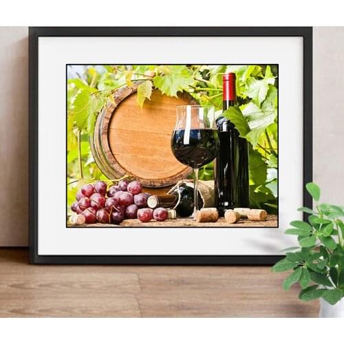 Diamond Embroidery Cross Stitch Fruit Diamonds Painting Picture Of Rhinestones Diamond Mosaic Grape Red Wine Handmade