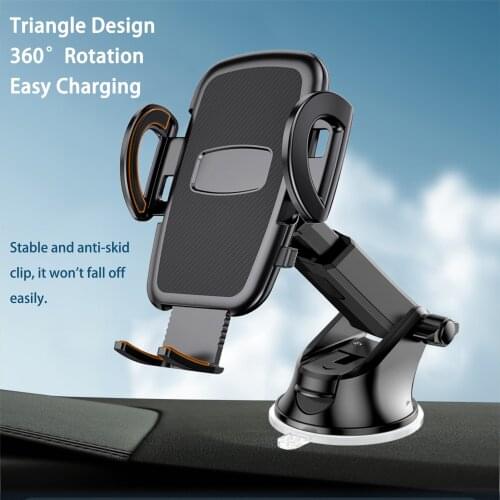 Car Phone Holder Car Telescopic Rod Suction Cup Holder in Air Vent Clip Mount Stand for Mobile Phones