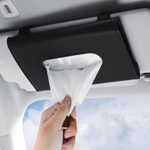 Car tissue box hanging sun visor, seat back, sunroof, car drawer box, hanging creative leather car interior products