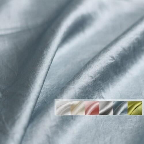 White Waxberry Acetic Acid Wrinkle Satin Fabrics Garment Materials Summer Women Shirt Dress DIYSewing Cloth Textile Freeshipping