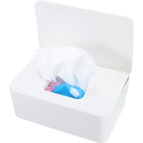 Baby Wet Wipes Dispenser Holder White Plastic Wipes Paper Box Home Office Tissue Storage Box Case