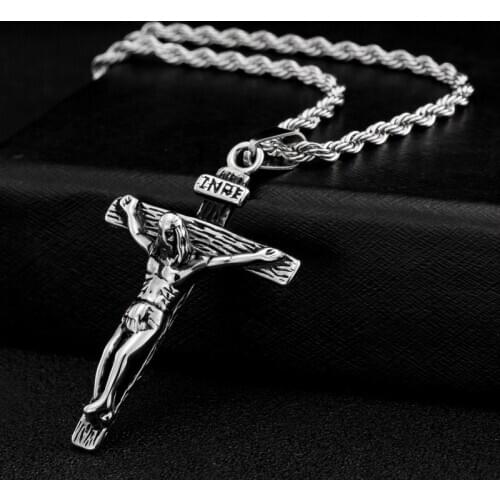 Diffone Classice Cross Necklace For Men Long Link Chain Necklace Charm 2 Colors Pendant Necklace For Hombre Viking Necklace Gift