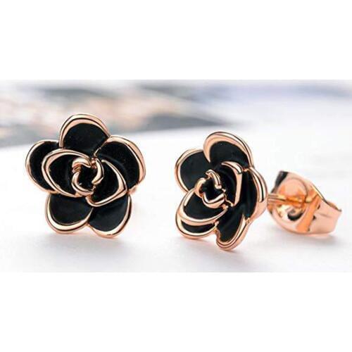 Elegant Women Rose Flower Pendant Earrings Ear Stud Party Banquet Jewelry Gift
