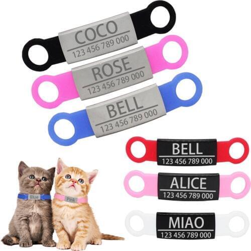Pet ID Tags Stainless Steel Personalized For Small Dogs Cats Custom Engraved Dog Nameplate Tags Collar Accessories
