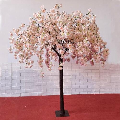 2pc Artificial Cherry Tree Plant Wedding Party Festival Table Center Decoration Fake Tree Stage Outdoor Garden Decor 1.6M
