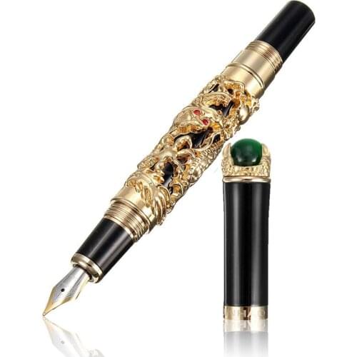 JINHAO Luxury 18KGP 0.5mm Gold Dragon Dragon Fountain Pen Fountain Pen