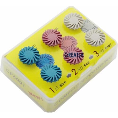 Composite Ceramic Zirconia Polisher Dental Spiral Flex Brush 6pcs Dental Polishing Disc Burs Kit