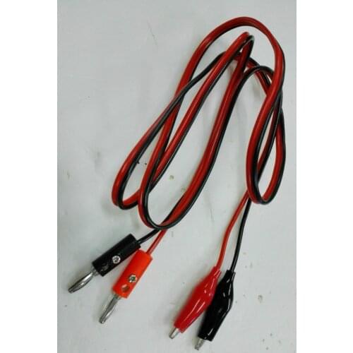 Banana Plug 4mm To Shrouded Copper Electrical Clamp Alligator Clip Test Cable Leads 1M For Multimeter Testing Probe