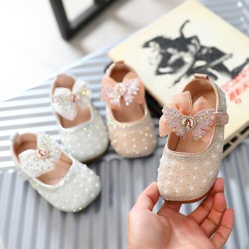 Summer Girls Flat Heel Princess Sandals Children Shoes Glitter Leather Girls Kids Shoes For Party Dress Weddin Party Sneakers