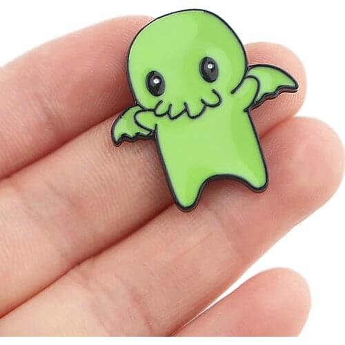 DZ1487 Green Monster Enamel Pins Brooches Women Men Backpack Bags Badge Fashion Lapel Jewelry Kids Friends Birthday Gifts