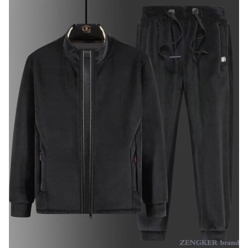 Autumn winter new style plus size plus men velvet cotton casual suit plus size Fleece coat outfit for men tracksuit men