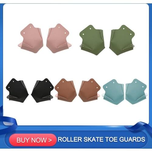 New 2 Pair Toe Cap Protective Cover Ice Skates Toe Cap PU Leather Roller Skate Cap Protectors Toe Cap Guard Protectors