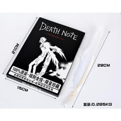 New Death Note Action Figure Death Note L Cosplay Notebook & Feather Pen Book Writing Journal death note book 21*15cm