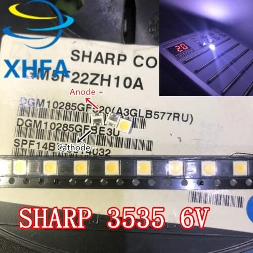 100pcs For SHARP LED TV Application LCD Backlight for TV LED Backlight 1.2W 6V 3535 3537 Cool white GM5F20BH20A