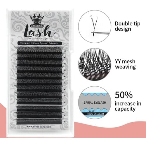Good Price Y Shape Eyelash Extension Synthetic Y Type False Eyelashes deep Black All Size Cilios for Beaty Makeup
