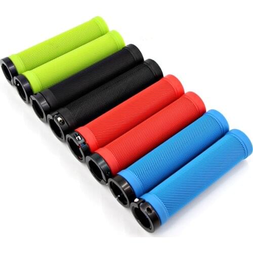 Bicycle Grips 1 Pair Bar End MTB Bicycle Handlebar Grips Soft Rubber Anti-slip Quality Bike Handle Grip Lock Bar Bike Accessorie