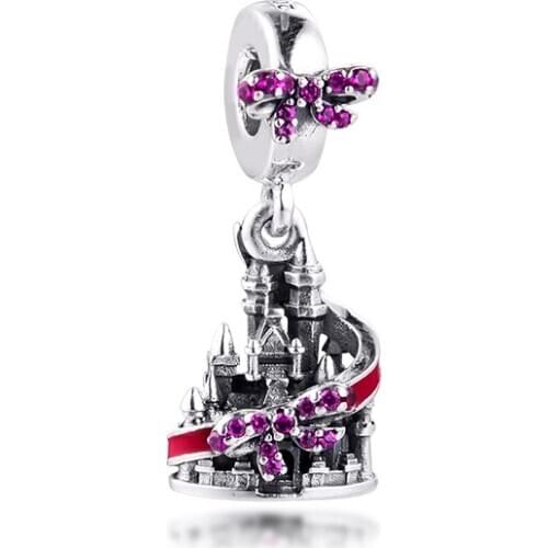 Castle Charm Pendants for Charm Bracelet Family Bond Round Beads For Jewelry Making Fashion DIY Kralen Charms