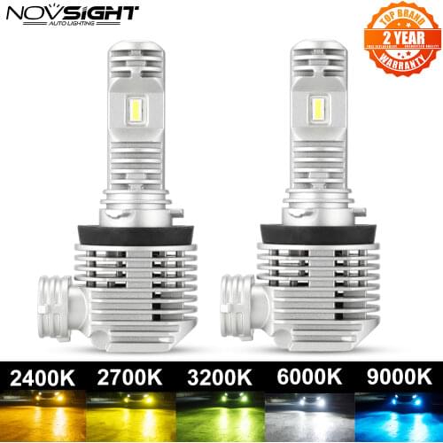 NOVSIGHT Led Bulbs H11 Fog Lamp 2400K/2700K/3200K/6000K/9000K Car Lights 12000LM 50W 1:1 Mini Design Play and Plug Auto Lamp