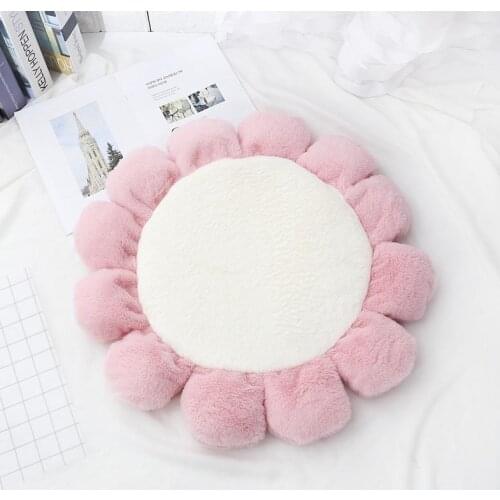 Warm Padded Flower Dog Bed Waterproof Washable Pet House Kennel Round Floor Carpet Baby Crawling Mat